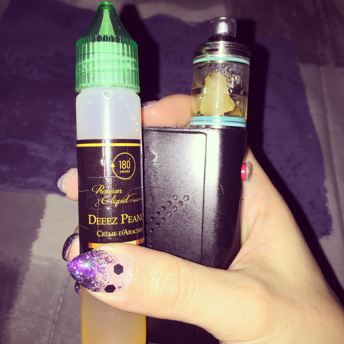 PurpSpaceQueen's tweet photo. #Kbox200 #Kanger #HandCheck #DeezPeanutz #180Smoke #EJuice #VapeJuice #ELiquid #Peanuts #Theorem #Wismec #Jaybo https://t.co/hqRmRmdP5t