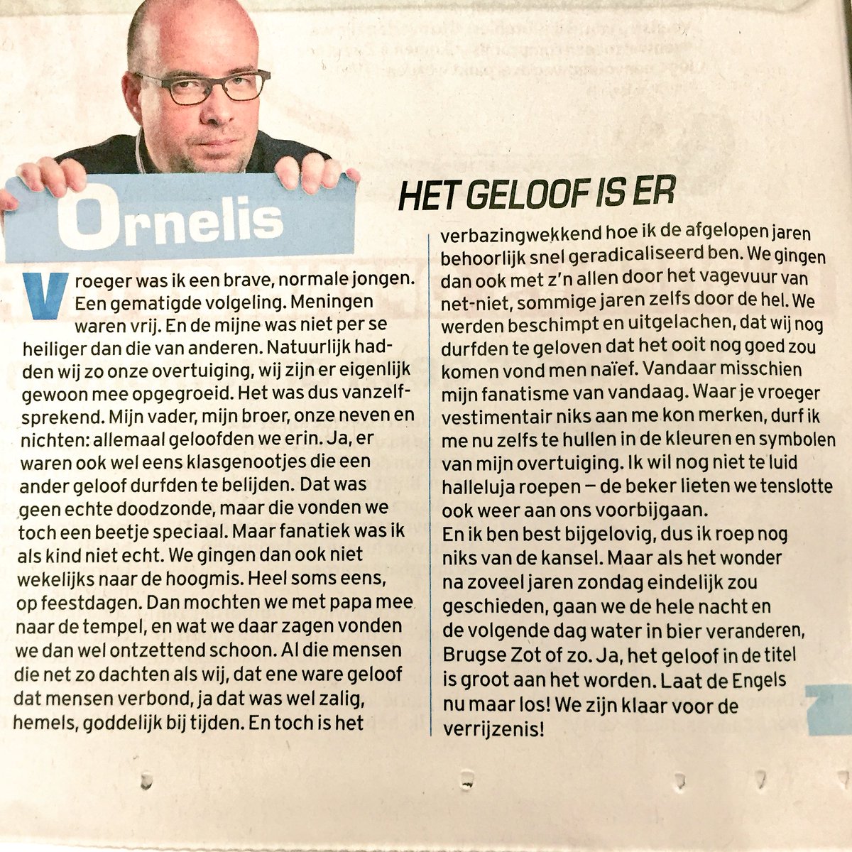 SvenOrnelis's tweet photo. Het Geloof Is Er! Mijn column over @ClubBrugge vandaag in @HLN_BE https://t.co/IOFx1K5Ap8