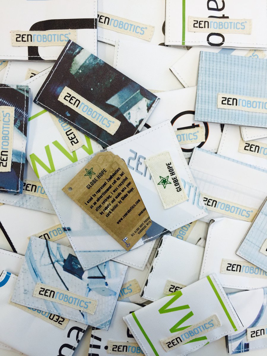 zenrobotics's tweet image. I used to be a #zenrobotics rollup but was recycled into a cool card holder. Thanks @GlobeHope for the collaboration