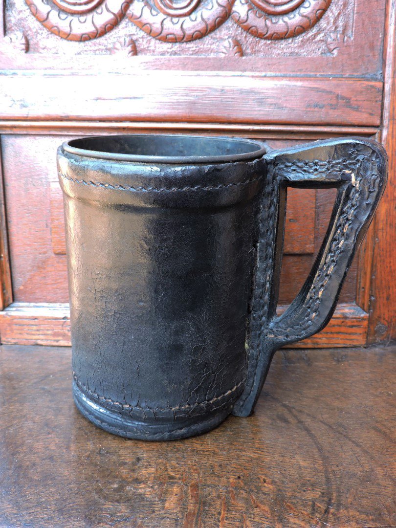 HoltAntiquesLtd's tweet photo. 2 stunning #18thC #English #antique #leather #bombards / #pitchers &amp; 18thC #BlackJack #forsale from @HoltAntiquesLtd https://t.co/6VlshEIDPC