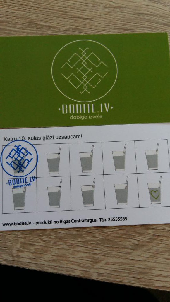bodite_lv's tweet photo. Vai tev ir mùsu akcijas kartiņa? Katra 10.sula BEZMAKSAS! Nác, baudi svaigi spiestas sulas un piedalies akcijà! https://t.co/UQmAG2RWiD