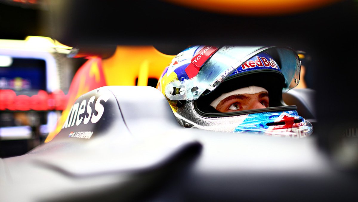 In fresh surroundings. <a href="/Max33Verstappen/">Max Verstappen</a> steps into the RB12 as we get FP1 started 🇪🇸🏁 #SpanishGP #F1