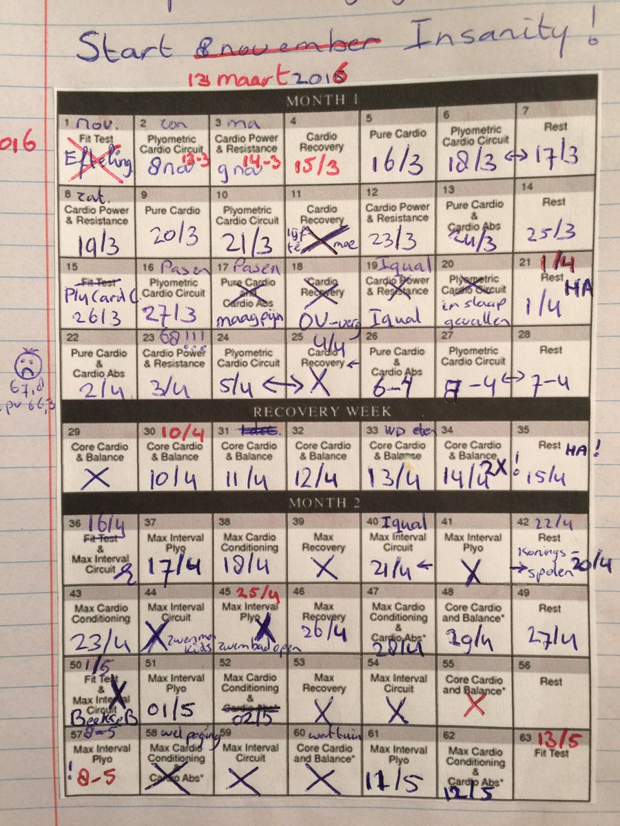 DebbydenToom's tweet photo. We did iT! Except for the X's we did quite Well! And starting all over again, this time with "diet"😇 @Insanity https://t.co/HpnqX6qULh