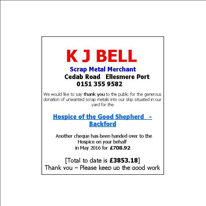 HospiceGS's tweet photo. Huge thanks to KJ Bell for generous donation. We rely on raising £3 in every £4 to provide FREE care @ChamberWCNW https://t.co/r8RN4UB171