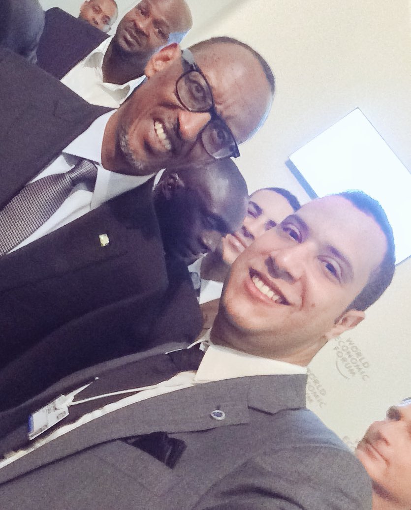 mohamedeldallal's tweet photo. Great morning with a selfie with H.E. @PaulKagame #Rwanda president,a great talk  @wef @GlobalShapers #WEFAfrica2016 https://t.co/lvDeIaZDpF