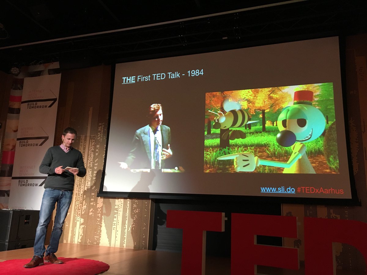 LotteSchjoett's tweet photo. Did you know that the very first #Ted talk was in 1984? #tedxaarhus at #internetweekdenmark https://t.co/0rCkk33rWa