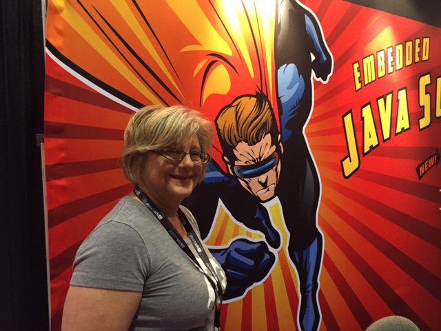 AzulSystems's tweet image. @21edu strikes a pose with Embedded #Java Superhero at #iotworld16 #azulsystems