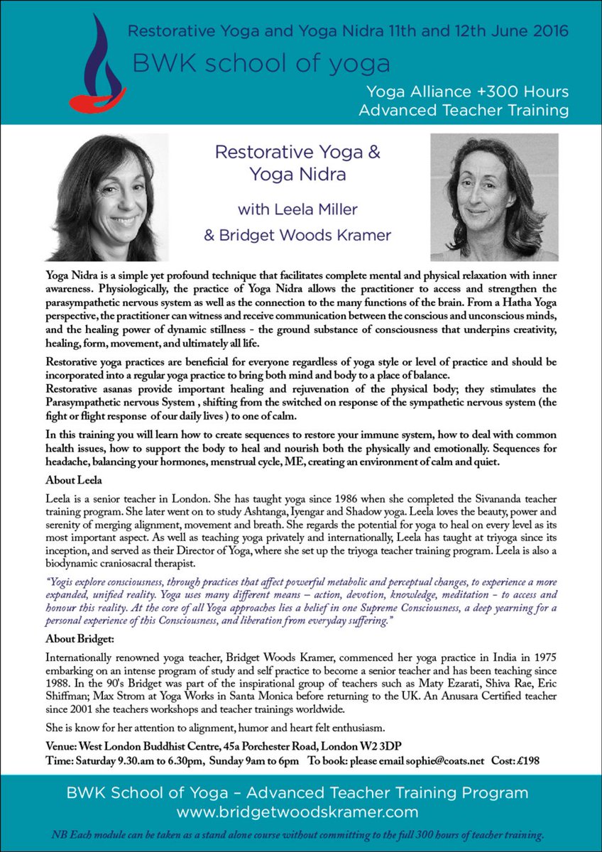 Looking forward to teach #RestorativeYoga &amp; #YodaNidra with #LeelaMiller in June #relaxandrestore #yogaeverydamnday