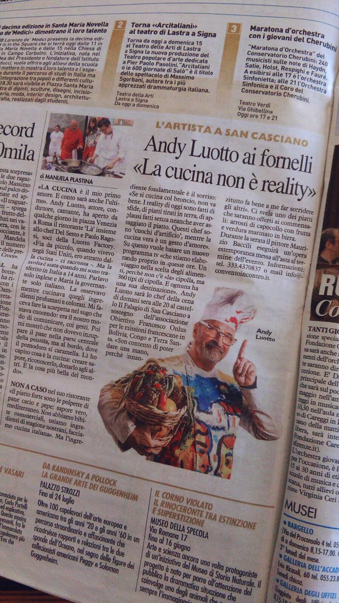 Andy Luotto ai fornelli in Toscana per una cena di beneficenza con Obiettivo Francesco #andyluotto