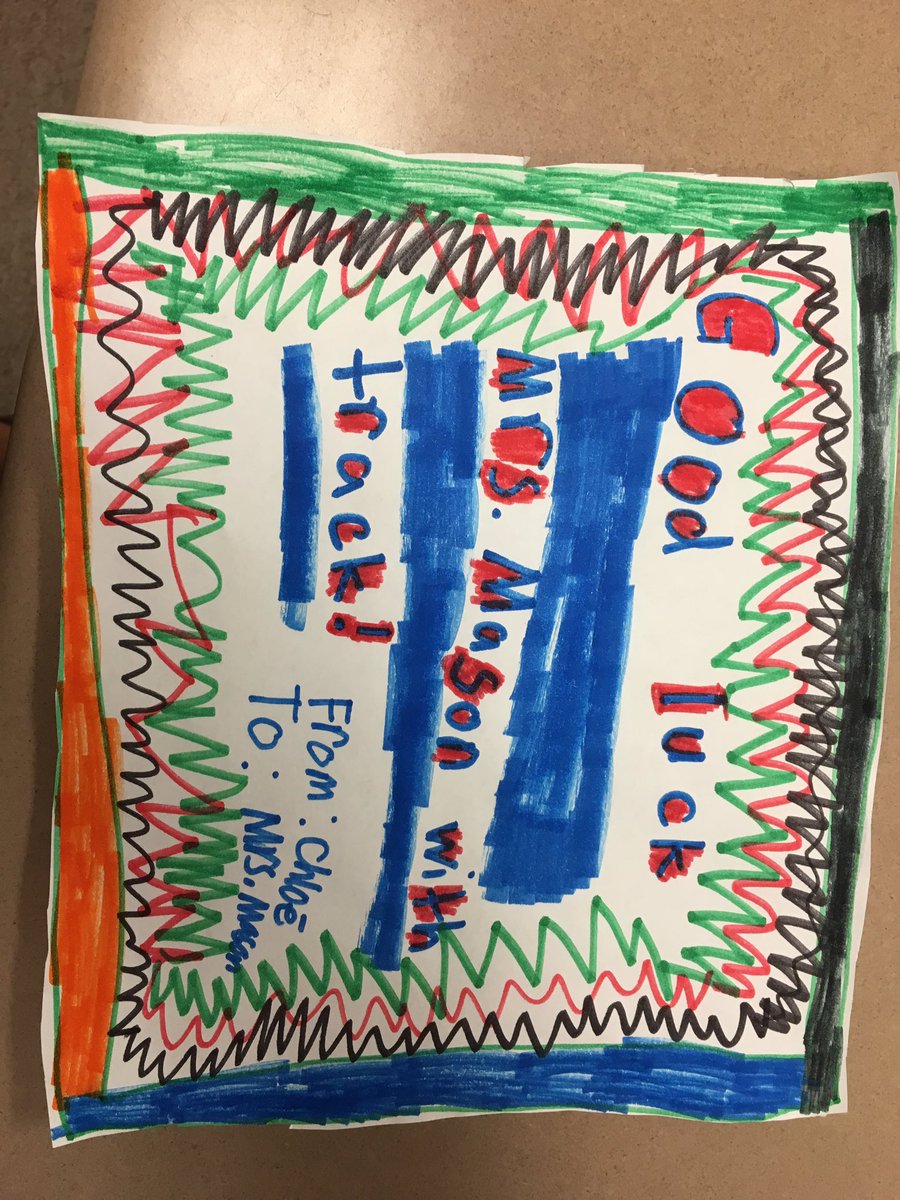 When your third graders make you good luck signs for psacs 💛💛💛