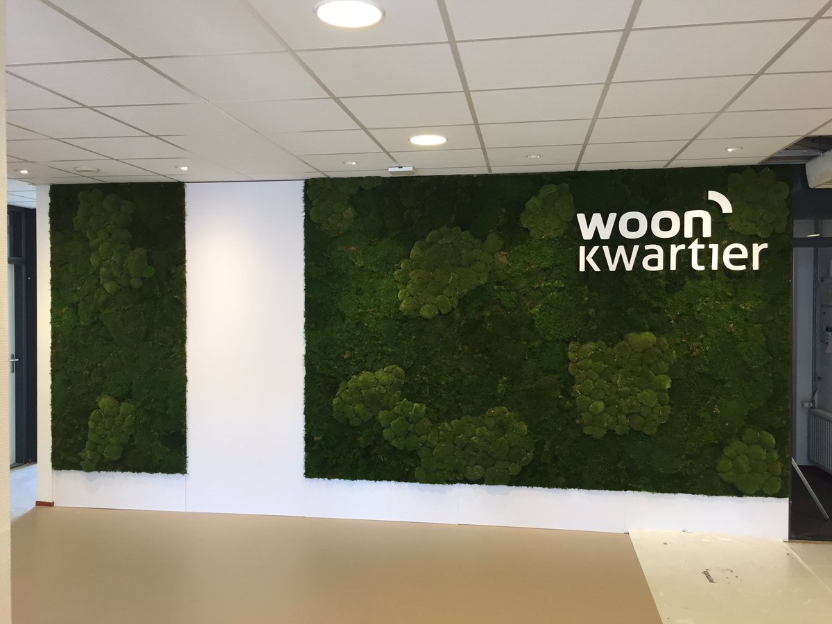 plantenman's tweet image. Vandaag 3 geweldige moswanden opgeleverd. In onze werkplaats de wanden voorbereid en op locatie in detail afgewerkt!