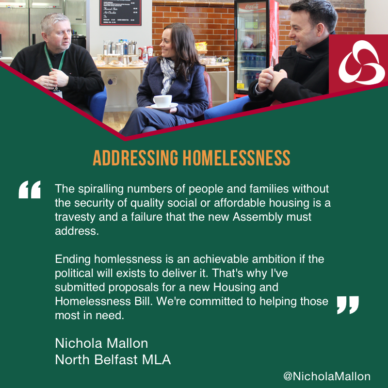 SDLPlive's tweet photo. North Belfast MLA @NicholaMallon has tabled proposals for a Housing &amp; Homelessness Bill to tackle a growing crisis. https://t.co/OUzksTKeA1