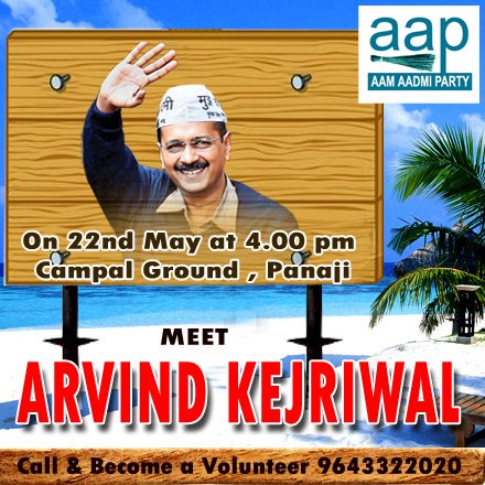 SPDubey21's tweet photo. Goans welcoming @ArvindKejriwal for 22 rally. Must join
#GoaRidesWithAAP
@AamAadmiParty @AAPGoa @shahsuhani https://t.co/n2KLz527OP