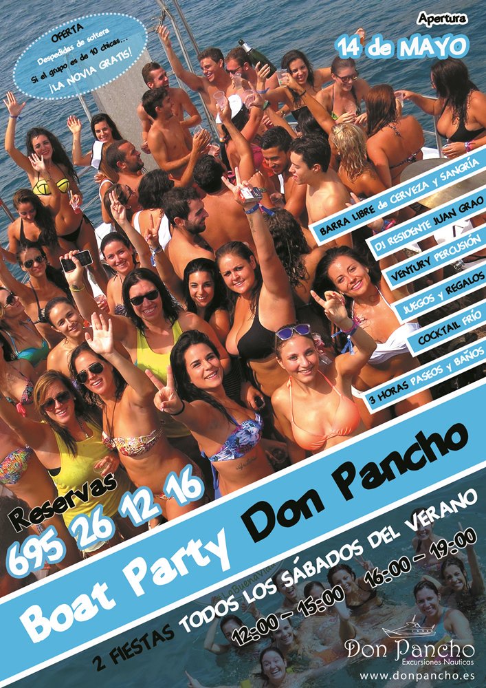 ¡Aún quedan 10 entradas para la #BoatParty de <a href="/BarcoDonPancho/">Barco Don Pancho</a>!
Consigue la tuya GRATIS, con un WhatsApp al 639381482