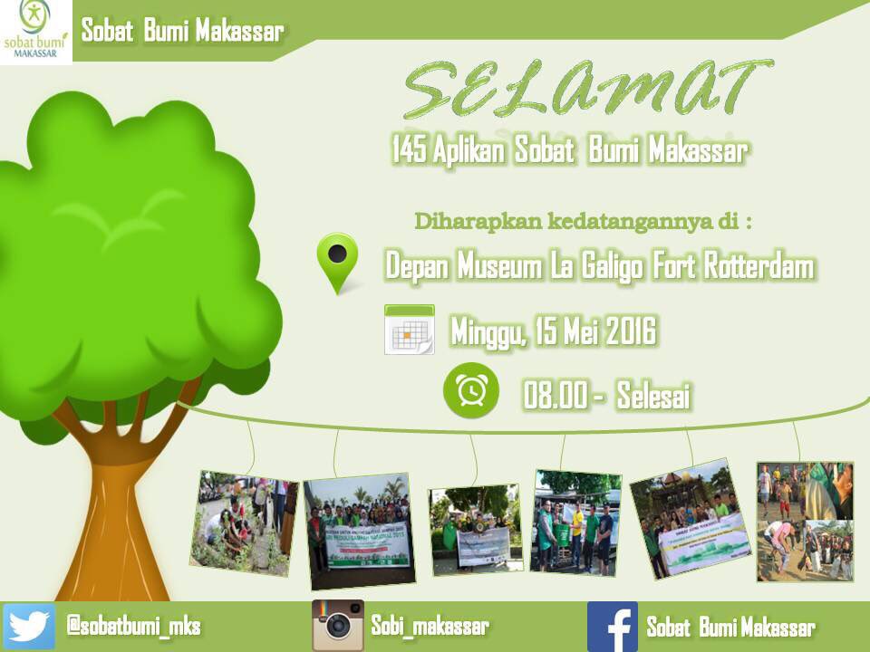 Gathering akan diadakan pd tanggal 18 Mei 2016 pukul 08.00 WITA till drop di Fort Rotterdam.Dress code putih ya Sob