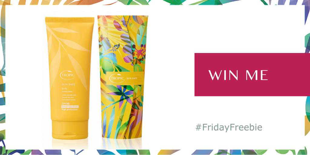 TropicSkincare's tweet photo. #FridayFreebie time! Follow and RT for the chance to win a Sun Safe Body Sunscreen! 🌞 #SunAwarenessWeek #LoveTropic https://t.co/4nPtgfR5ba
