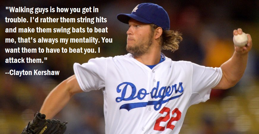 PitchingNinja's tweet image. Pitching, Mental Game, Attacking mindset/No Walks. Clayton Kershaw.