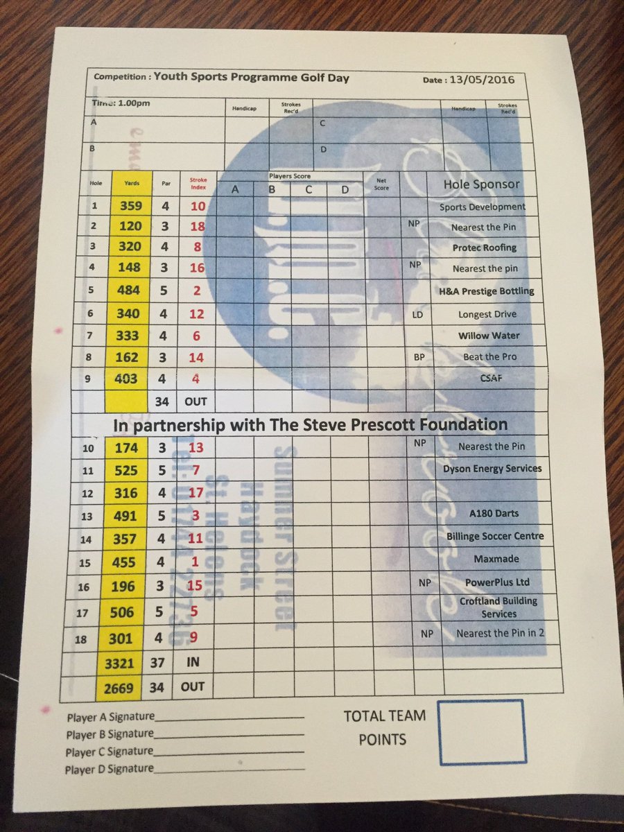 ChadWeather's tweet image. Doing some charity #golf today at @houghwoodgolf for the @StevePrescott1 Foundation. Great day ahead. #ShotgunStart