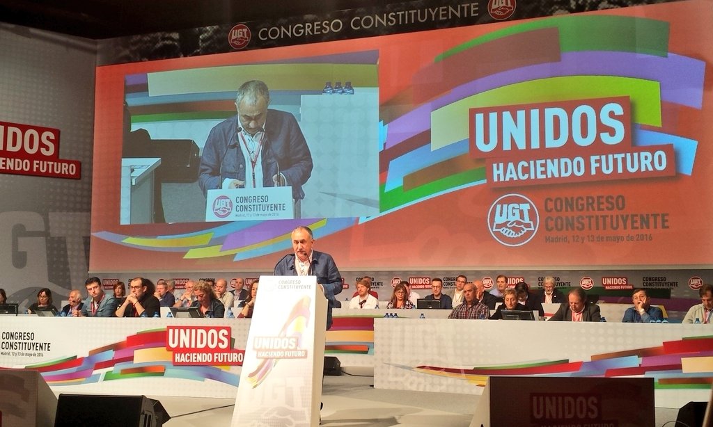 UGT_FICA's tweet photo. Pepe Álvarez: "Este proceso de reestructuración continua. Los trabajadores esperan nuestras alternativas." #FICAUGT https://t.co/rsAwBnILMb