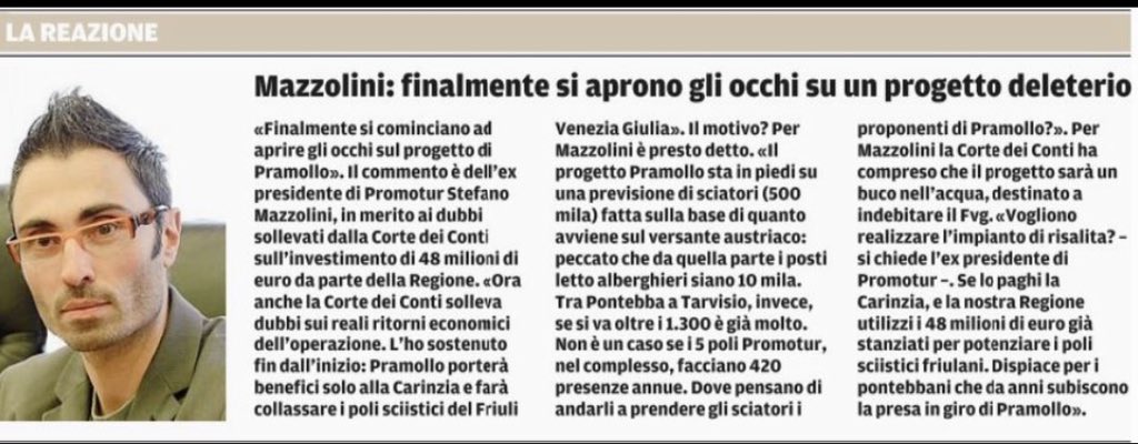 stmazzolini's tweet photo. L impianto di Pontebba Pramollo sia l AUSTRIA a realizzarlo e a pagarlo ! https://t.co/bS979QtEdu