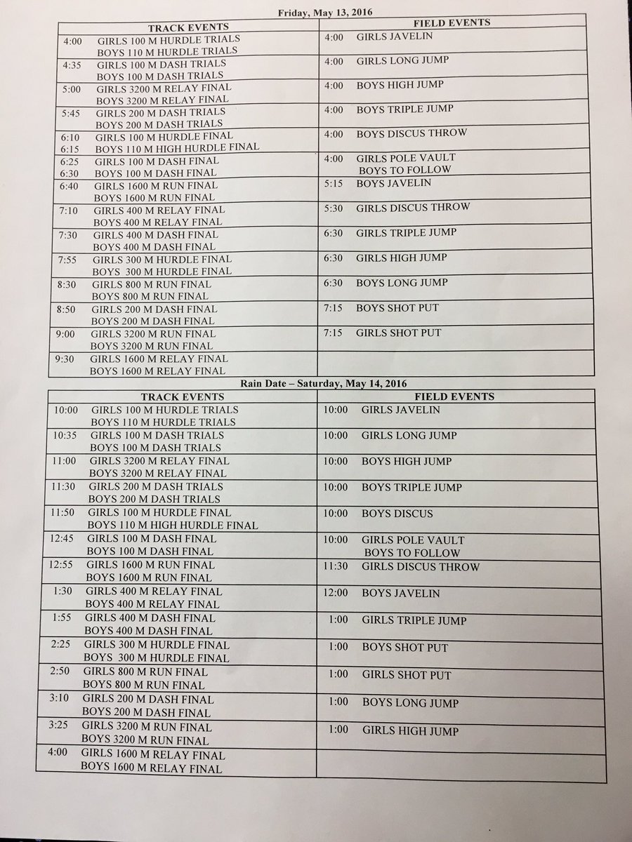 If anyone is interested here is the YAIAA Track and Field County Championships Schedule 🏅<a href="/GameTimePA_SC/">GameTimePA-SC</a>