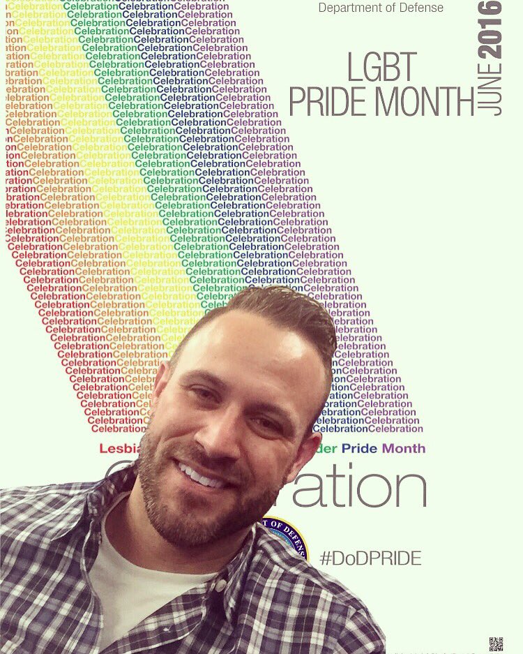 DoD_Pride's tweet photo. A LEO showing his support for #DoDPride 
Take a selfie with our poster to have your photo featured! https://t.co/6pewn4B9eN