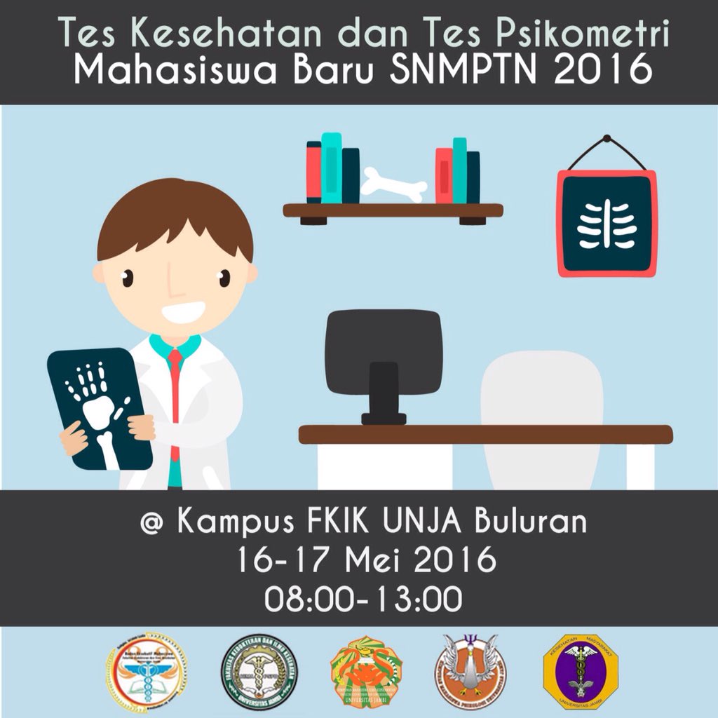 Jgn lupa buat adik acik yang di nyatakan lulus di FKIK Unja untuk mengikuti tes kesehatan dan psikometri:))