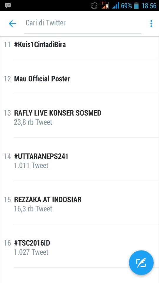 TTInya belum memuaskan tapi jumlah tweetnya badai sekaliii 
TTI 13 RAFLY LIVE KONSER SOSMED
