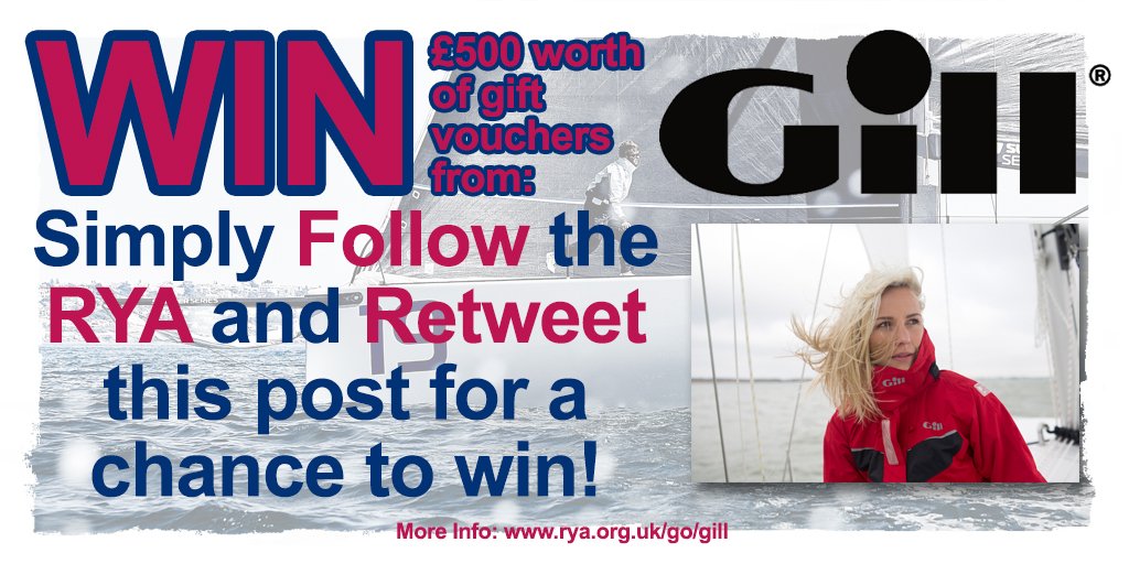 RYA's tweet image. You could #win £500 worth of vouchers to spend with @GillMarine RT &amp;amp; Follow @RYA rya.org.uk/go/gill #gillmarine