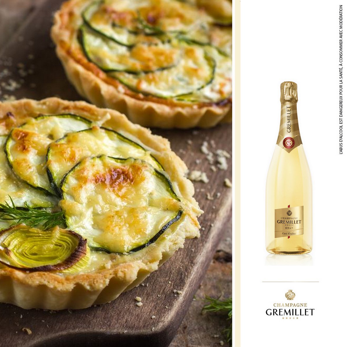 ChampGremillet's tweet photo. Aromas of vanilla and spices that echo these salmon & zucchini mini quiches. #cuveeevidence #gremillet #champagne https://t.co/Lw7IVZ7XDZ
