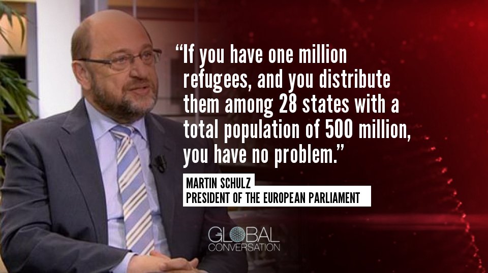 euronews's tweet photo. Martin Schulz speaks to @Isabelle_kumar about refugees, security, #Brexit &amp; eurosceptism. https://t.co/Omo8QeZGoa https://t.co/844o0kbVZI