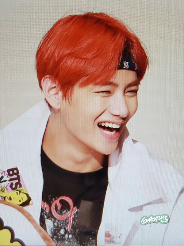 pix Bts V Red Hair Bandana red haired taehyung celebrity photos