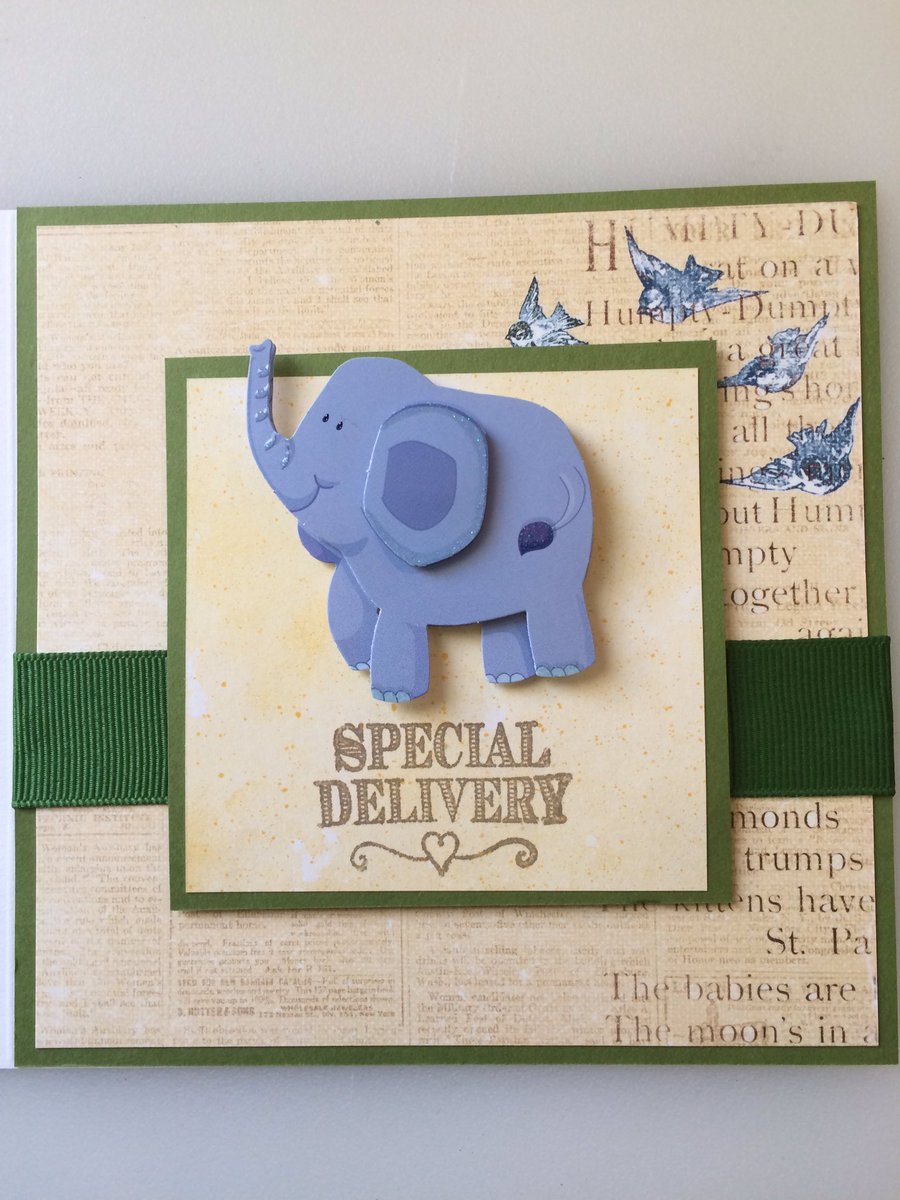 LMV1977's tweet photo. So there are five preggos at work ... #MustBeSomethingInTheWater #ILoveCrafting #HandmadeBabyShowerCard #CardMaking https://t.co/tG1LHiFTdk