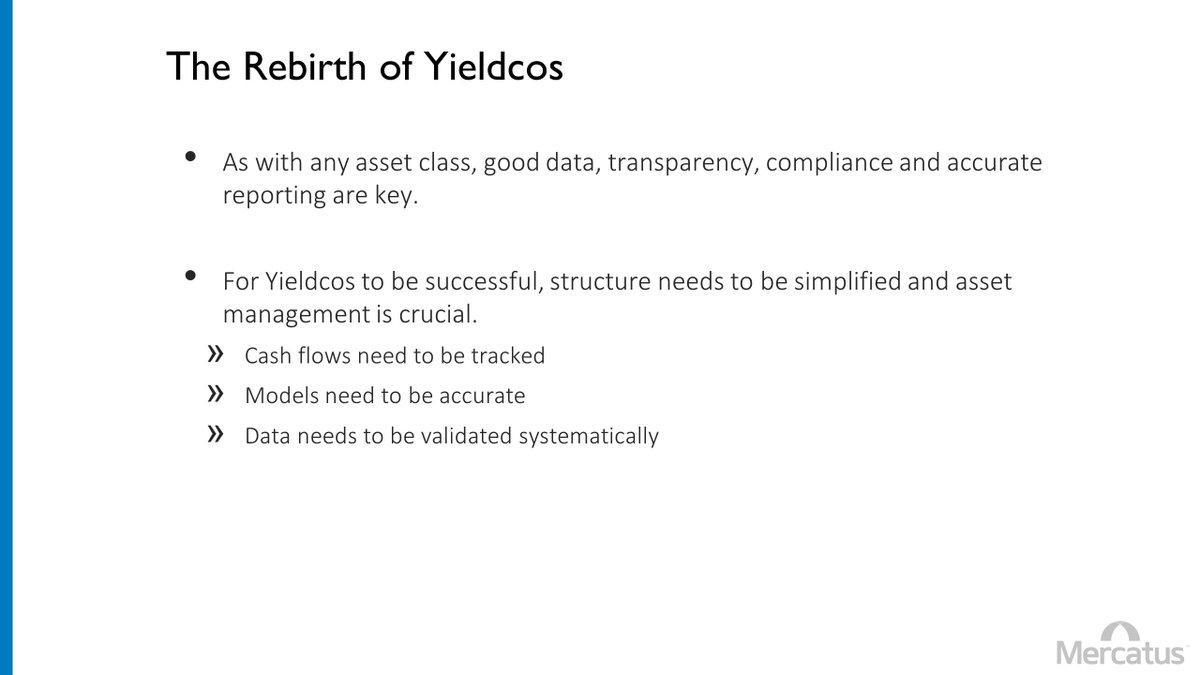 Engerati's tweet photo. For #Yieldcos to be successful, structure needs to be simplified and asset management is crucial @gomercatus https://t.co/cRi96EehsV