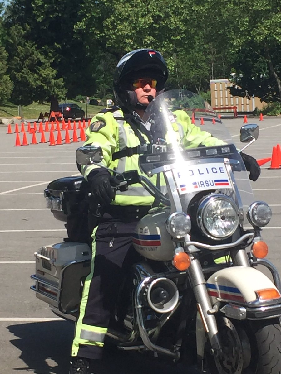 icbc's tweet photo. .@BurnabyRCMP revving up for the motorcycle skills riding course #ridesafeBC ^kp https://t.co/zXvpgGNCEP