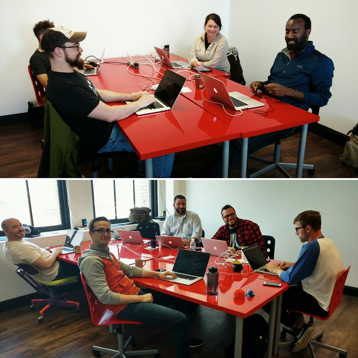 RadiusCoWork's tweet image. The whole @ThinkThruMath engineering team gathered to work at Radius today. #coworking #codeworking in #EriePA