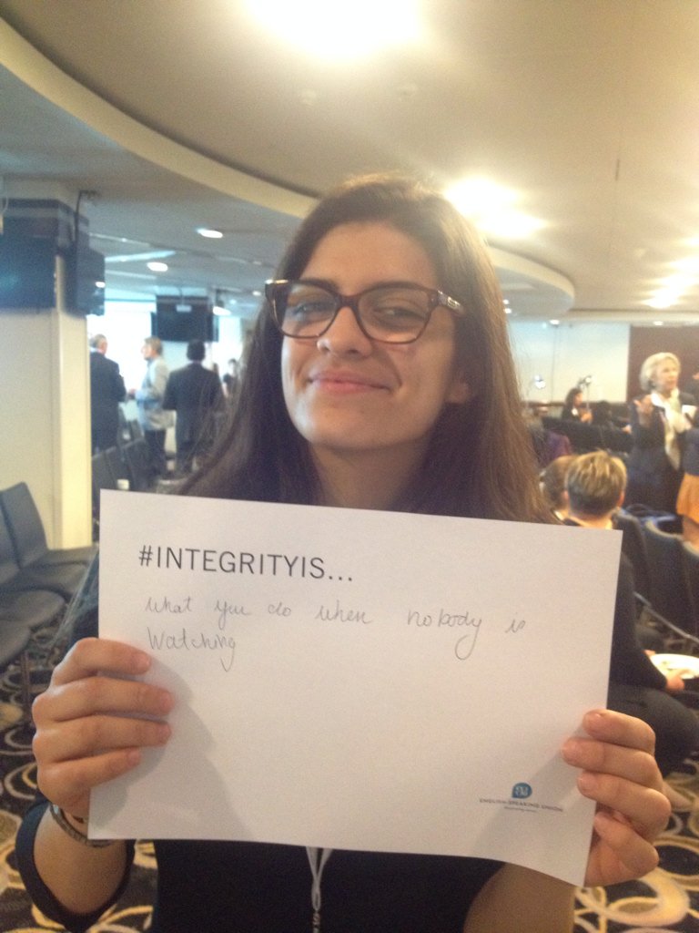 ESUdebate's tweet photo. Starting important conversations #IPSC2016 #integrityis https://t.co/0Kya5HPUpL