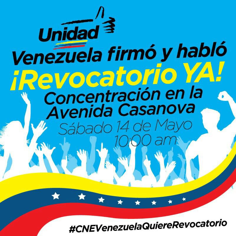 stalin_gonzalez's tweet photo. Todos mañana a la Avenida Casanova a las 10am #Caracas #CNEVenezuelaQuiereRevocatorio y no nos van a detener https://t.co/CqovKGeuFw