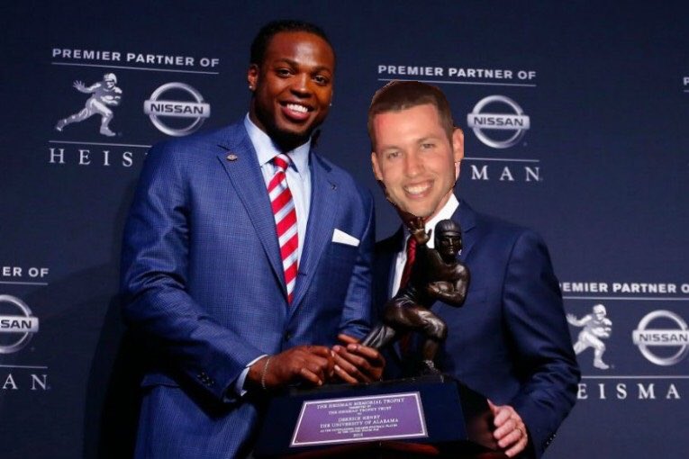 FandFcommish's tweet photo. A lot of smoke screens being sent from @TalbotTalks camp but #sourcessay he's got a thing for Heismans #FFDyno https://t.co/7smonuetMZ