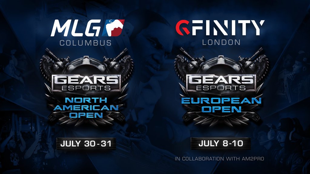 GearsEsports's tweet photo. ANNOUNCING: Gears of War @MLG North American Open and @Gfinity European Open this summer! https://t.co/NACWGeR4Au https://t.co/U0O5jUzJaQ