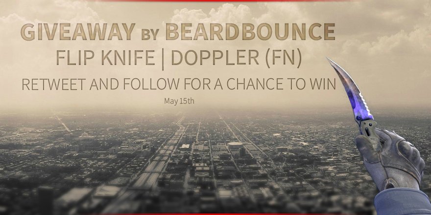 BeardBounce's tweet photo. I smell a new Giveaway.... ★ Flip Knife | Doppler (Factory New . !Retweet &amp; follow for a chance to win! Good Luck https://t.co/FRnPl2wtmv