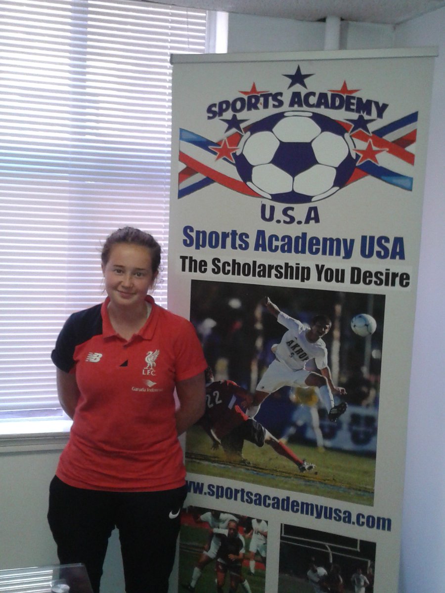 sports_academy's tweet photo. Great meeting with @wiganalfc athletic ladies GK @refer_lee_  to speak about the options of scholarships to the USA https://t.co/b8SiGLsoHb
