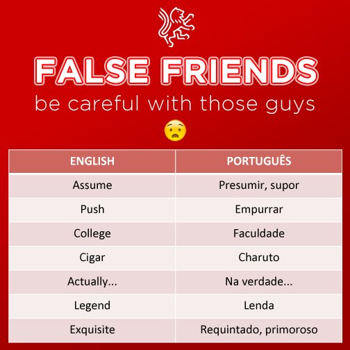 False Friends: Quem são os falsos cognatos entre Português e