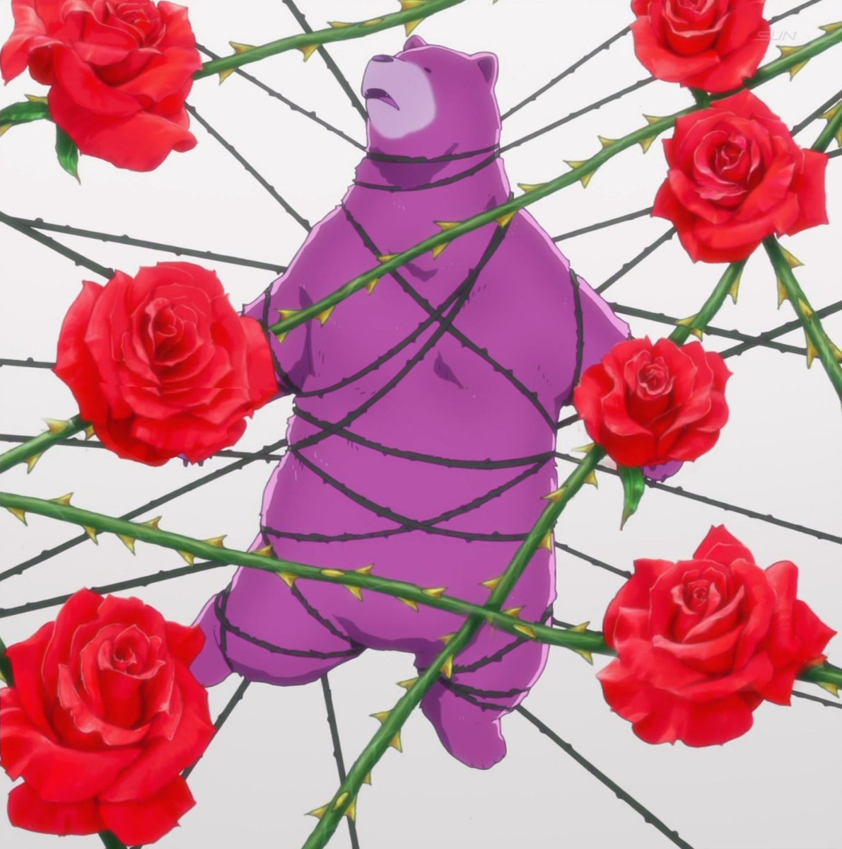 アイチ くまみこ 6話の屈指のお色気シーンといえば これでしたね ナツが薔薇に ｗ 心象表現 くまみこ Kumamiko