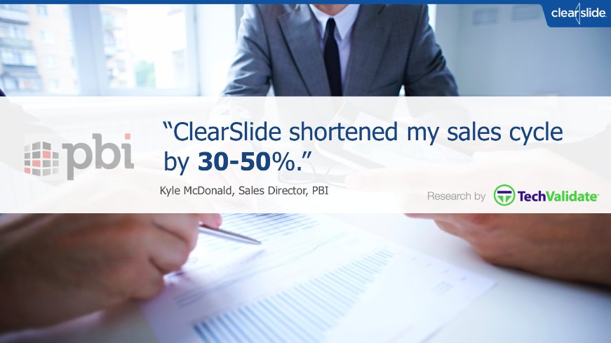 ClearSlide's tweet photo. Want a shorter #salescycle? @ClearSlide can help! #SalesFactFriday https://t.co/3AxA1motfc