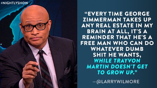 nightlyshow's tweet photo. Larry Wilmore on George Zimmerman:
https://t.co/5qNpOXImQG https://t.co/LW0nzzKzmW