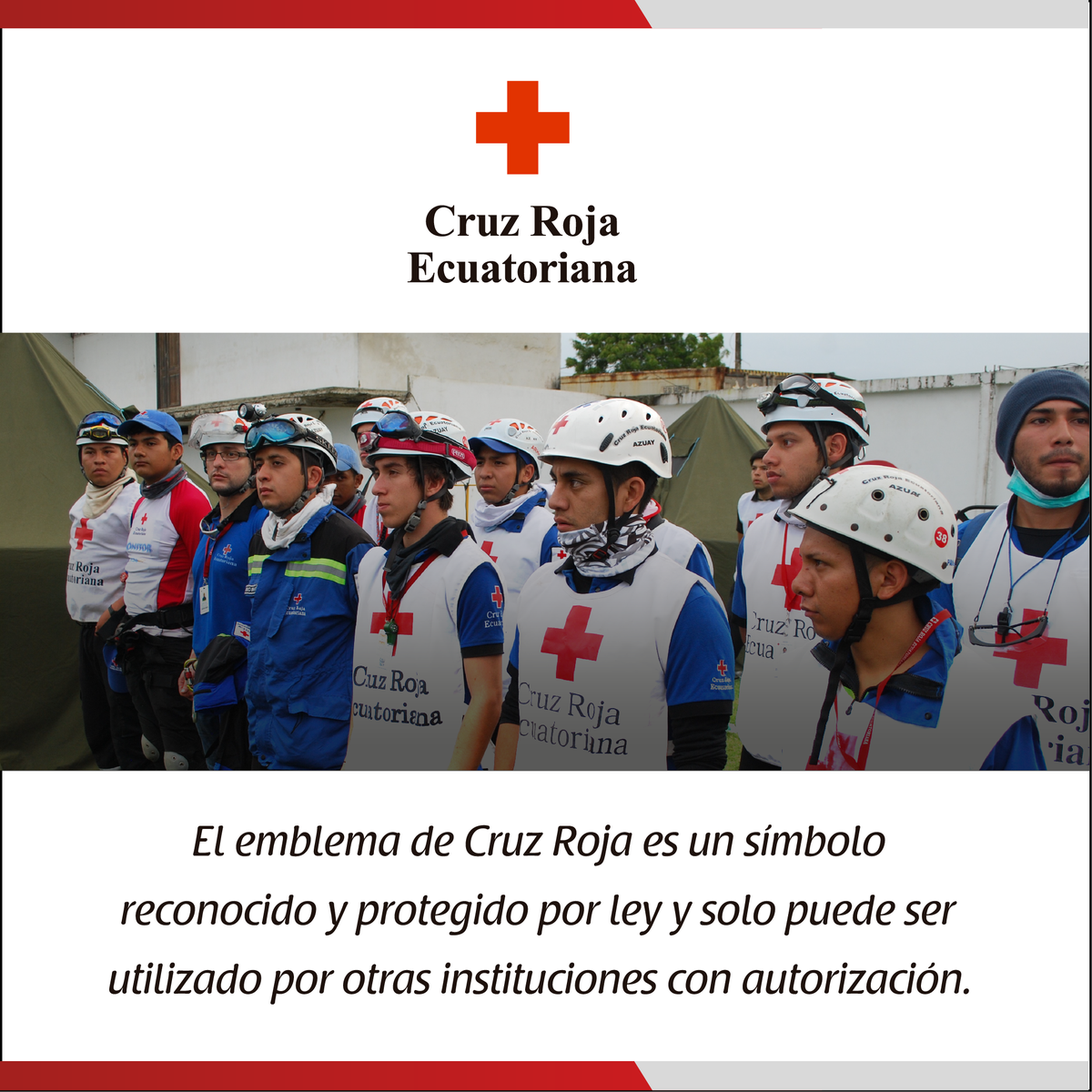 #SabíasQue El Emblema de Cruz Roja está protegido y solo puede usarse con autorización