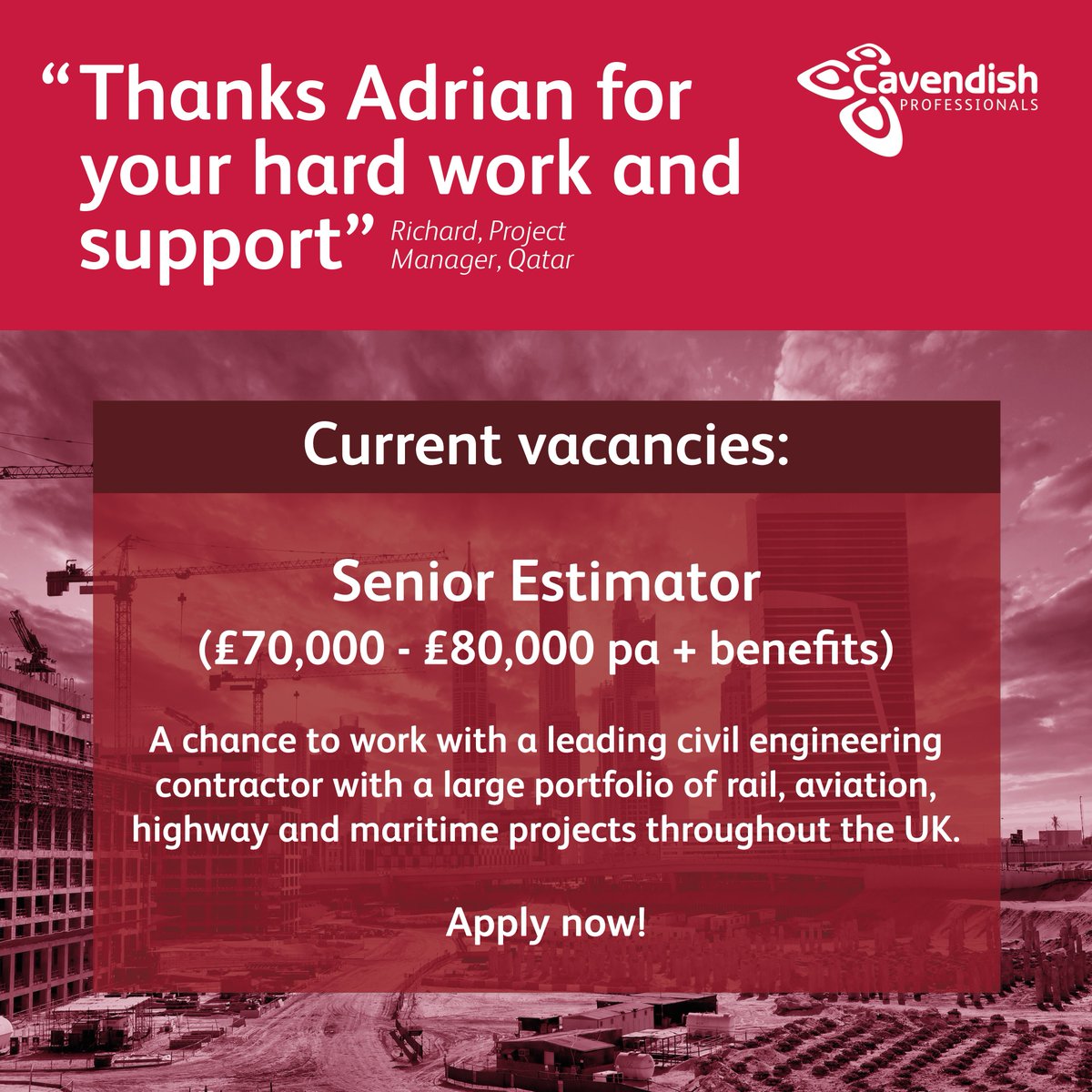 cavendishpros's tweet image. #SeniorEstimator opportunity based in #Buckinghamshire. Could you be a #perfectfit? bit.ly/1YqfqKo