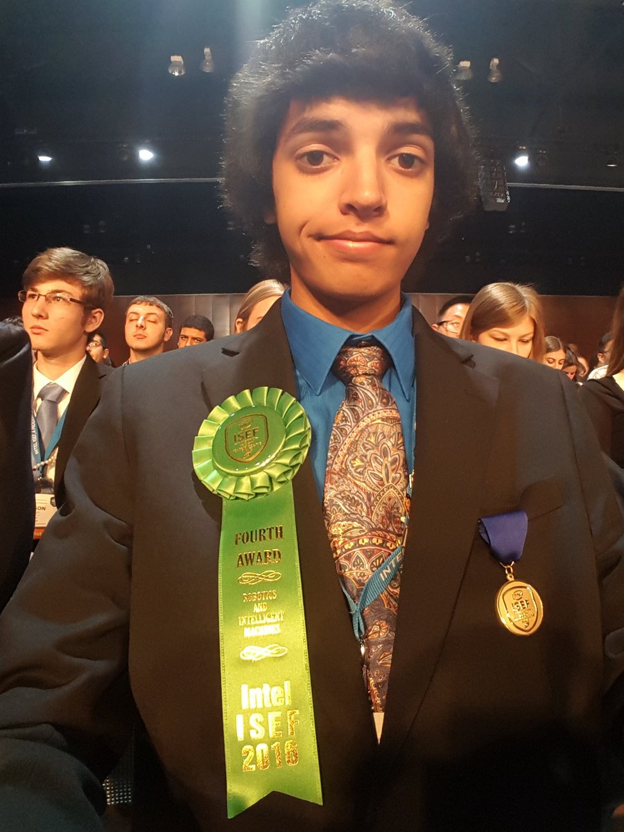tirwilliger's tweet photo. Just won 4th place in Robotics and Intelligent Machines at the Intel International Science and Engineering Fair! https://t.co/TSXTrjQ2pu