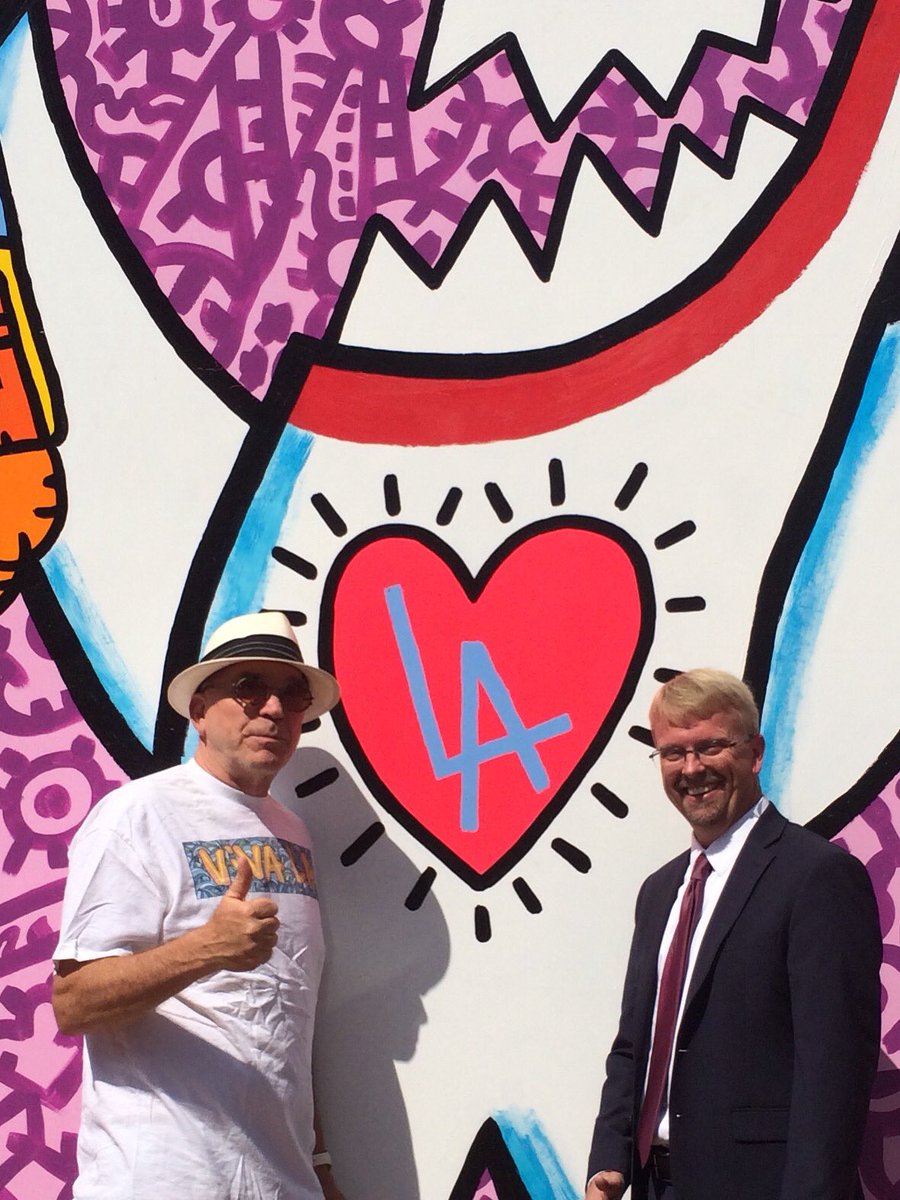 Recreation and Parks GM Mike Schull with mural designer Andre Miripolski @ Pershing